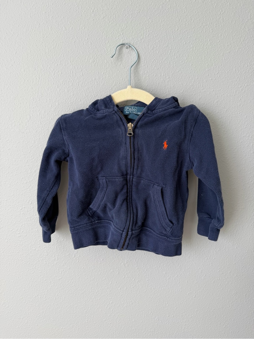 Polo by Ralph Lauren Navy Zip Hoodie with Red Pony - infant 18 months